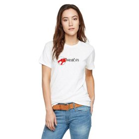 Qivi Thundercats Font Baskılı Beyaz Örme Kadın T-shirt