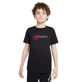 Qivi Thundercats Font Baskılı Unisex Çocuk Siyah T-shirt