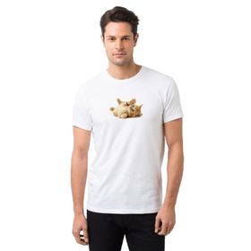 Qivi Tinycat Baskılı Beyaz Erkek Örme T-shirt