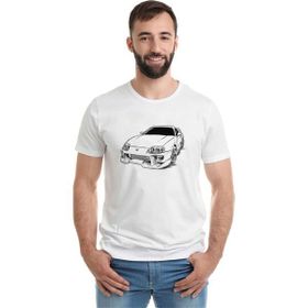 Qivi Toyota Supra Baskılı Beyaz Erkek Örme T-shirt