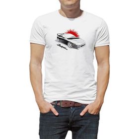 Qivi Toyota Supra Baskılı Beyaz Erkek Örme T-shirt