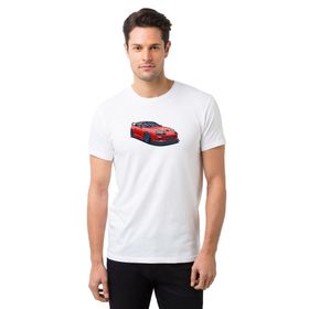 Qivi Toyota Supra Kırmızı Baskılı Beyaz Erkek Örme T-shirt