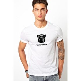 Qivi Transformers Baskılı Beyaz Erkek Örme T-shirt