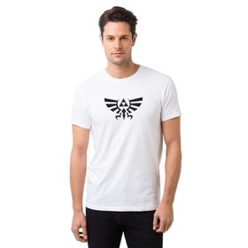 Qivi Triforce Nes Baskılı Beyaz Erkek Örme T-shirt