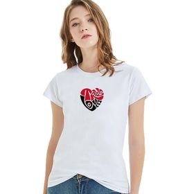Qivi True Love Baskılı Beyaz Örme Kadın T-shirt