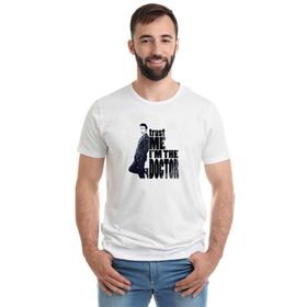 Qivi Trust Me I'm The Doctor Doctor Baskılı Beyaz Erkek Örme T-shirt