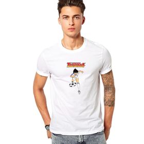 Qivi Tsubasa Captain Baskılı Beyaz Erkek Örme T-shirt