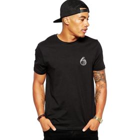 Qivi Turbo Göğüs Baskı Baskılı Siyah Erkek Örme T-shirt
