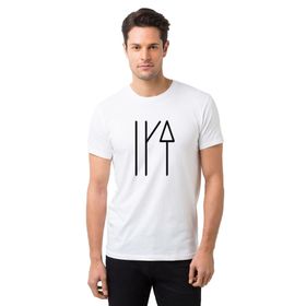 Qivi Türk Boyları Oguz Boylari Bayat Tamga Baskılı Beyaz Erkek Örme T-shirt