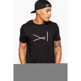 Qivi Türk Boyları Pecenek Baskılı Siyah Erkek Örme T-shirt