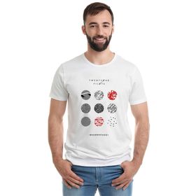 Qivi Twenty One Pilots Blurryface Baskılı Beyaz Erkek Örme T-shirt
