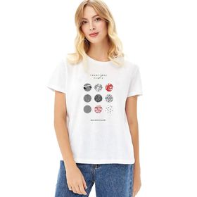 Qivi Twenty One Pilots Blurryface Baskılı Beyaz Örme Kadın T-shirt