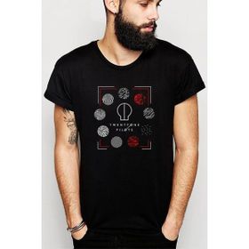 Qivi Twenty One Pilots Blurryface Line Baskılı Siyah Erkek Örme T-shirt