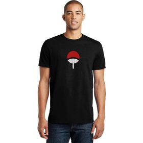 Qivi Uchiha Clan Baskılı Siyah Erkek Örme T-shirt