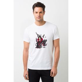 Qivi Uchiha Itachi Baskılı Beyaz Erkek Örme T-shirt