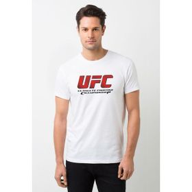 Qivi Ufc Ultimate Fighting Championship Logo Baskılı Beyaz Erkek Örme T-shirt