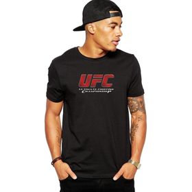 Qivi Ufc Ultimate Fighting Championship Logo Baskılı Beyaz Erkek Örme T-shirt