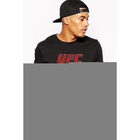 Qivi Ufc Ultimate Fighting Championship Logo Baskılı Siyah Erkek Örme T-shirt
