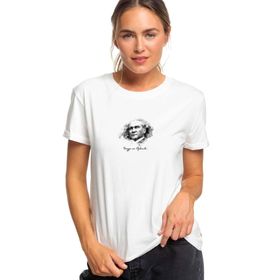 Qivi Ulu Önder Atatürkü Saygiyla Ve Özlemle Baskılı Beyaz Örme Kadın T-shirt