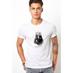 Qivi Ulu Önder Mustafa Kemal Atatürk Baskılı Beyaz Erkek Örme T-shirt