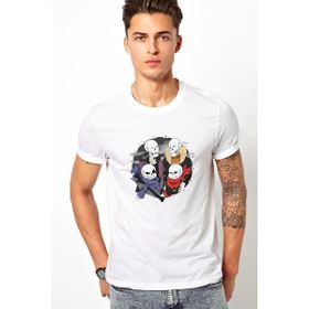 Qivi Undertale Skull Os Baskılı Beyaz Erkek Örme T-shirt