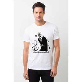 Qivi Undertale Skull Sans Os Baskılı Beyaz Erkek Örme T-shirt