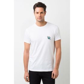 Qivi Uranüs Baskılı Beyaz Erkek Örme T-shirt