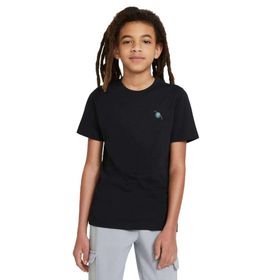 Qivi Uranüs Baskılı Unisex Çocuk Siyah T-shirt
