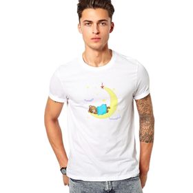 Qivi Uyuyan Boz Ayı Teddy Bear Iyi Baskılı Beyaz Erkek Örme T-shirt