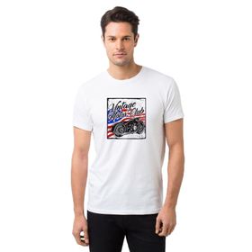 Qivi Vintage Motorcycle Baskılı Beyaz Erkek Örme T-shirt