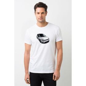 Qivi Vw Golf R Baskılı Beyaz Erkek Örme T-shirt