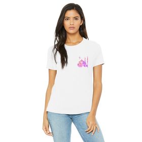Qivi Watercolor Crescent Mosque Baskılı Beyaz Örme Kadın T-shirt