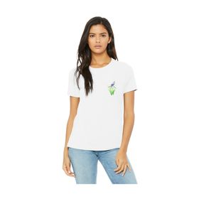 Qivi Watercolor Dragonfiy Baskılı Beyaz Kadın T-shirt