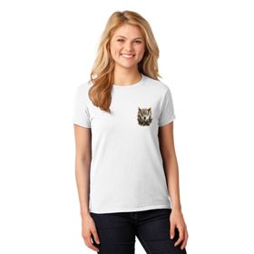 Qivi Watercolor Owl 2 Baskılı Beyaz Kadın T-shirt