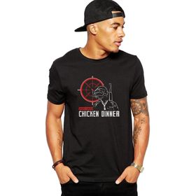 Qivi Wınner Chicken Baskılı Siyah Erkek Örme T-shirt
