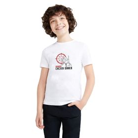 Qivi Wınner Chicken Baskılı Unisex Çocuk Beyaz T-shirt