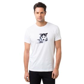 Qivi Winter Puppies Baskılı Beyaz Erkek Örme T-shirt