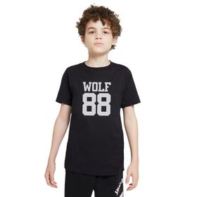 Qivi Wolf 88 Logo Baskılı Unisex Çocuk Siyah T-shirt