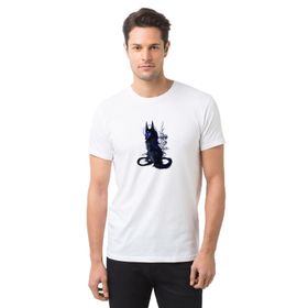 Qivi Wolf Cool Anime Cool Wolf Metal Baskılı Beyaz Erkek Örme T-shirt