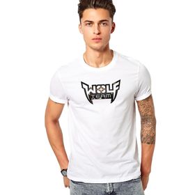 Qivi Wolfteam Logo Baskılı Beyaz Erkek Örme T-shirt