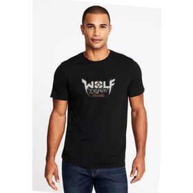 Qivi Wolfteam Logo Baskılı Siyah Erkek Örme T-shirt