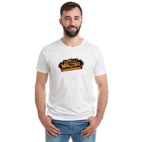 Qivi World Of Warcraft Cataclysm Baskılı Beyaz Erkek Örme T-shirt