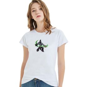 Qivi World Of Warcraft Illidan Stormrage 2 Baskılı Kadın Beyaz Örme T-shirt
