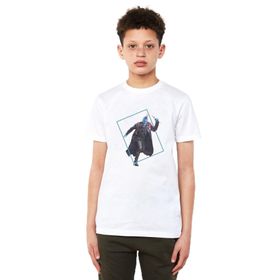 Qivi Yenilmez Yondu Galaxy Baskılı Unisex Çocuk Beyaz T-shirt