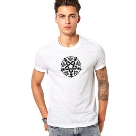 Qivi Yennefer Sign Baskılı Beyaz Erkek Örme T-shirt