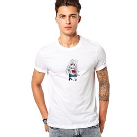 Qivi Yuragi Sou No Yuuna San Baskılı Beyaz Erkek Örme T-shirt