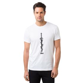 Qivi Zireael Baskılı Beyaz Erkek Örme T-shirt