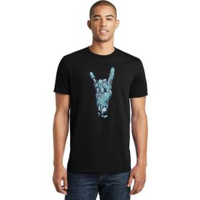 Qivi Zombie Rock Baskılı Siyah Erkek Örme T-shirt