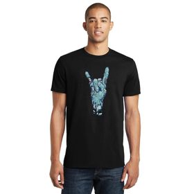 Qivi Zombie Rock Baskılı Siyah Erkek Örme T-shirt