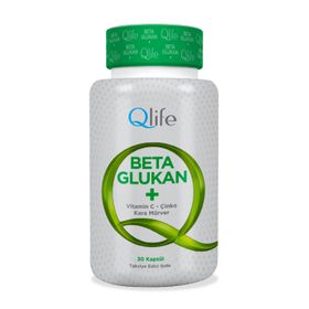 Qlife Beta Glukan Vitamin C Çinko Kara Mürver 30 Kapsül